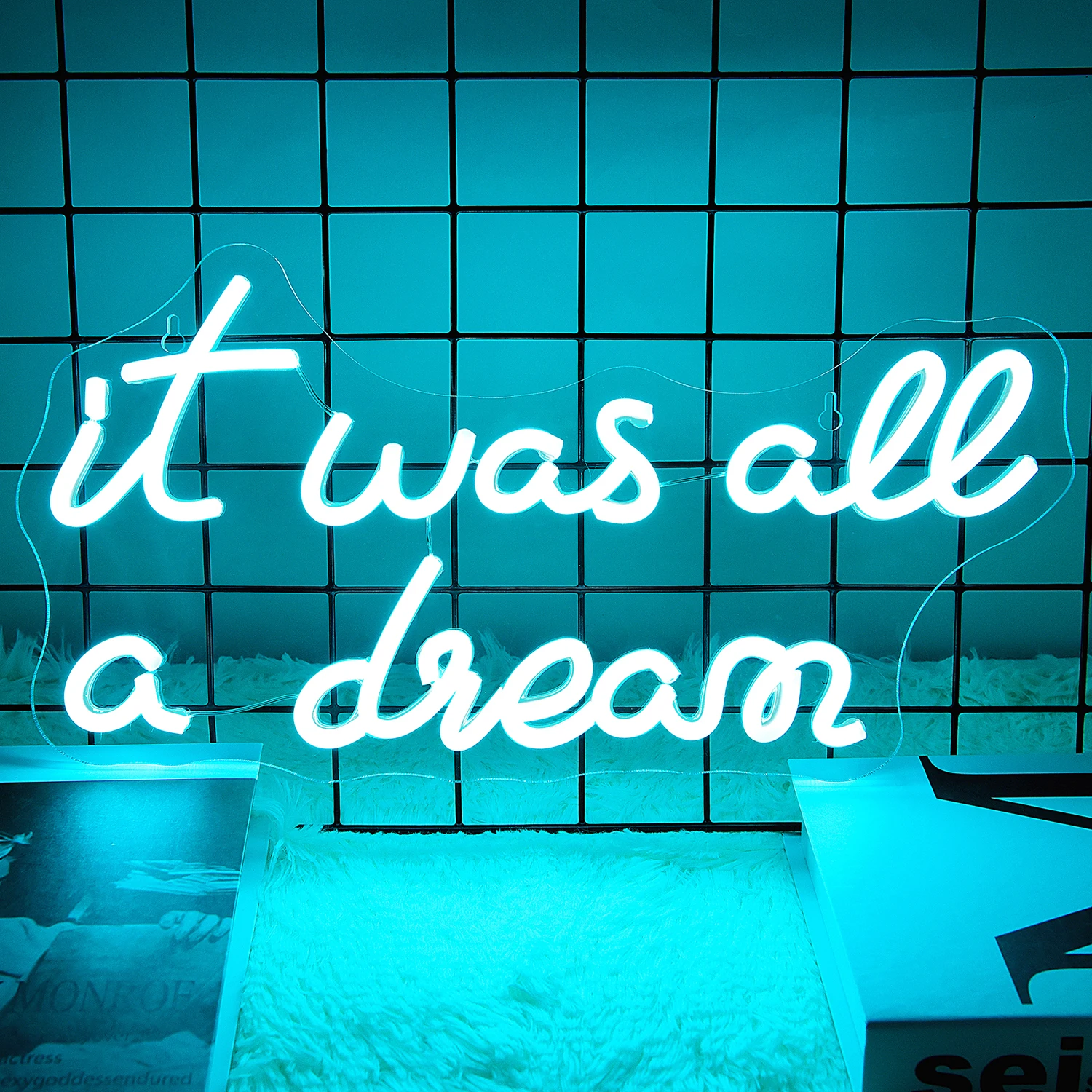 It Was All a Dream Neon Sign for Wall Decor USB Powered It Was All a Dream Sign Letters Led Light Up Sign for Party Game Room