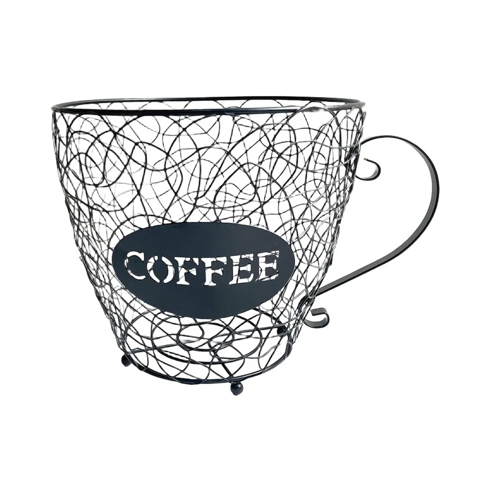 Spacious Iron Coffee Pod Stand with Uniform Wire Design Promoting Air Circulation and Reducing Condensation Risks