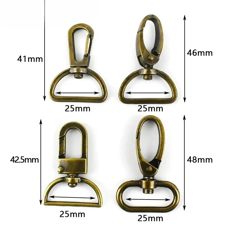 10/20 قطعة 25 مللي متر الرجعية البني مشبك معدني الدورية جراد البحر أبازيم خطاف بنابض حقيبة حزام الكتف ربط المشبك ملحقات الأجهزة
