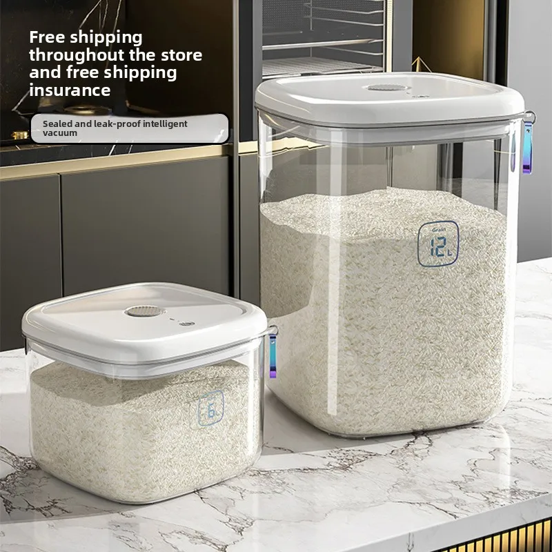 

Rinsect-proof and moisture-proof rice bucket box sealed large-capacity electric suction vacuum intelligent grain tank