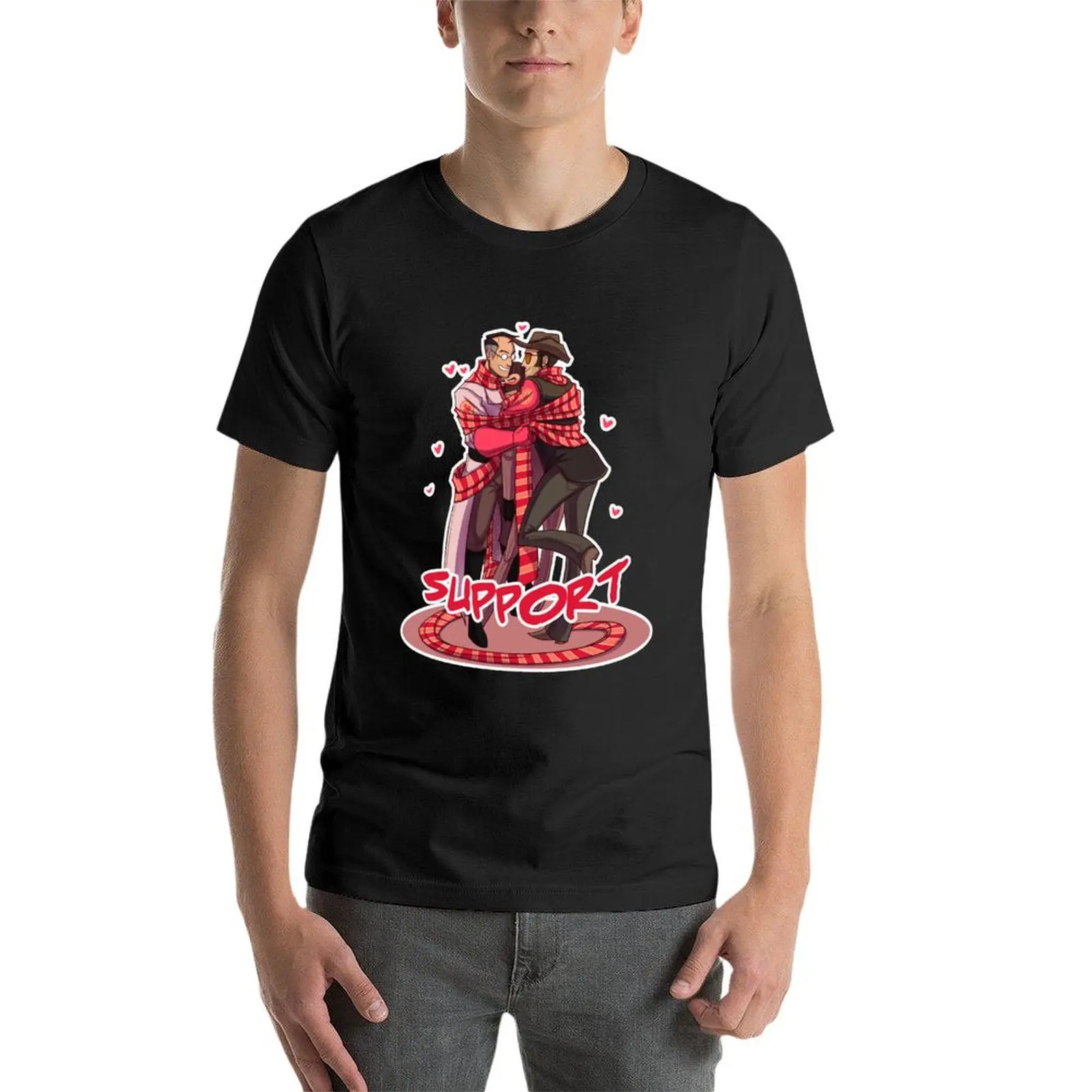 TF2: Support classes T-Shirt blacks tops plus sizes kawaii clothes slim fit t shirts for men