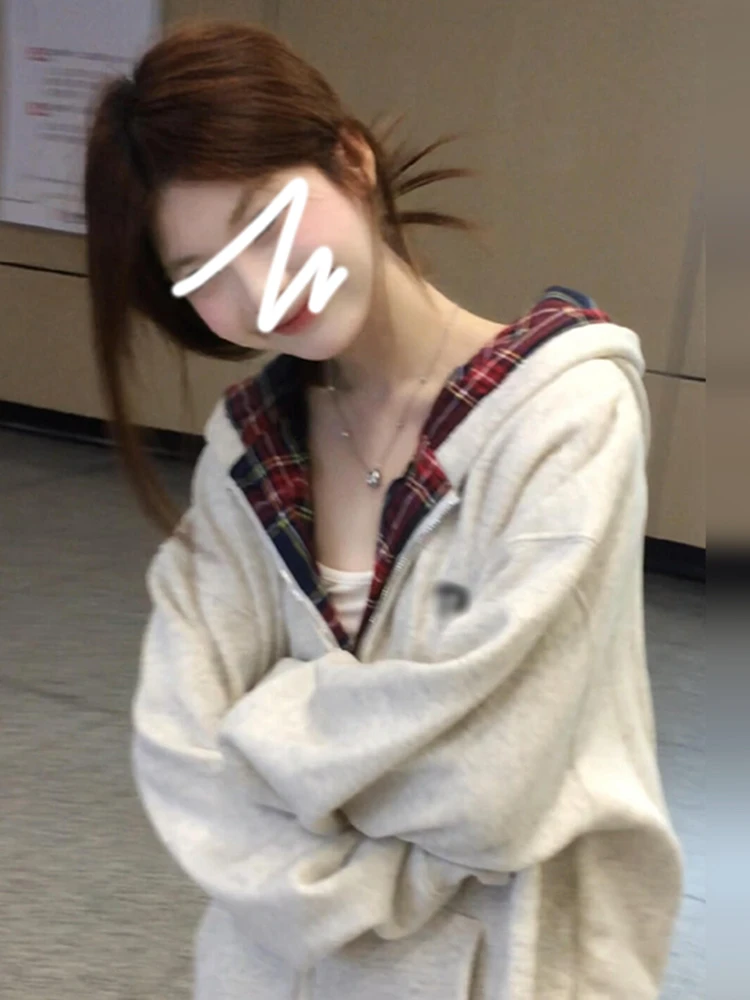 

Корейская женская толстовка-худи в стиле лоу-фэшн, осенне-зимняя новинка, маленький размер, смесь хлопка и полиэстера