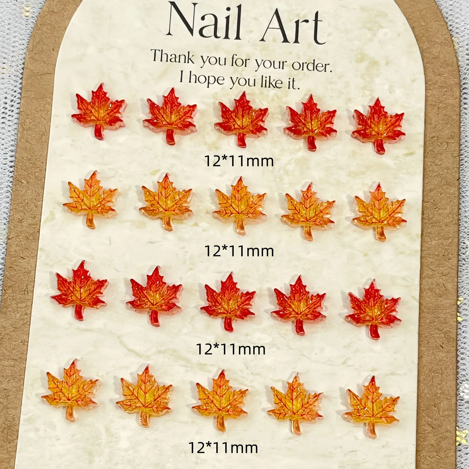 20PCS 3D Sculpted Resin Maple Leaf Nail Charms Realistic Leaf Vein Autumn Nail For Vintage Style Nail Journal Sticker Decoration