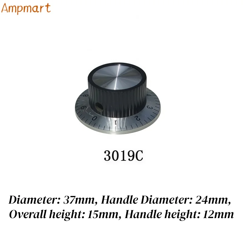 Ampmart Bakelit-Knöpfe 23,5x14, 29x18, 37x15 mm für Audio-Potentiometer, Schalter und Effektpedale; Knopfloch: 6,0 mm – Detail 4
