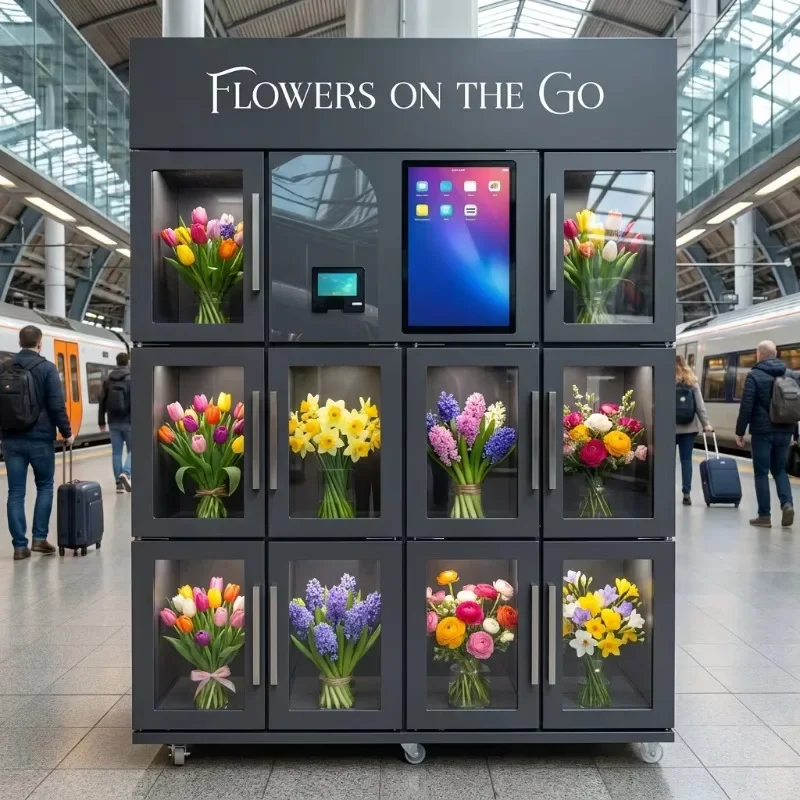 24 Hours Self Service Flower Vending Machine Custom Locker Bouquet Dispenser for Outdoor Retail