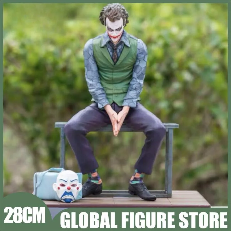 28cm Detective Comics Joker Figure Action Mafex Suicide Squad Joker Anime Harleen Quinzel Supervillain Desktop Model Gifts Toys