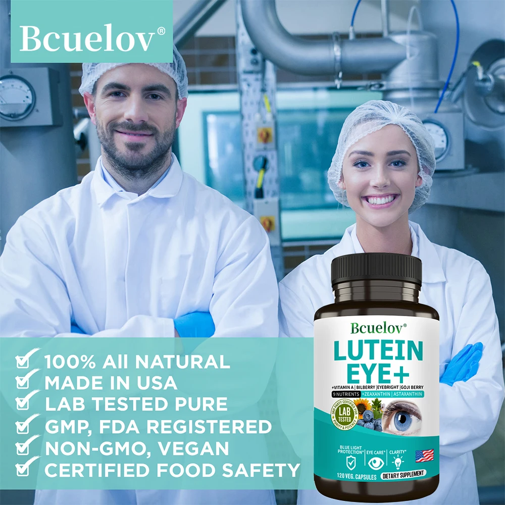 Lutein Eye + 9 Nutrients Supplement - Eye Care, Beneficial for Vision Health and Blue Light Protection, Reduce Eye Fatigue