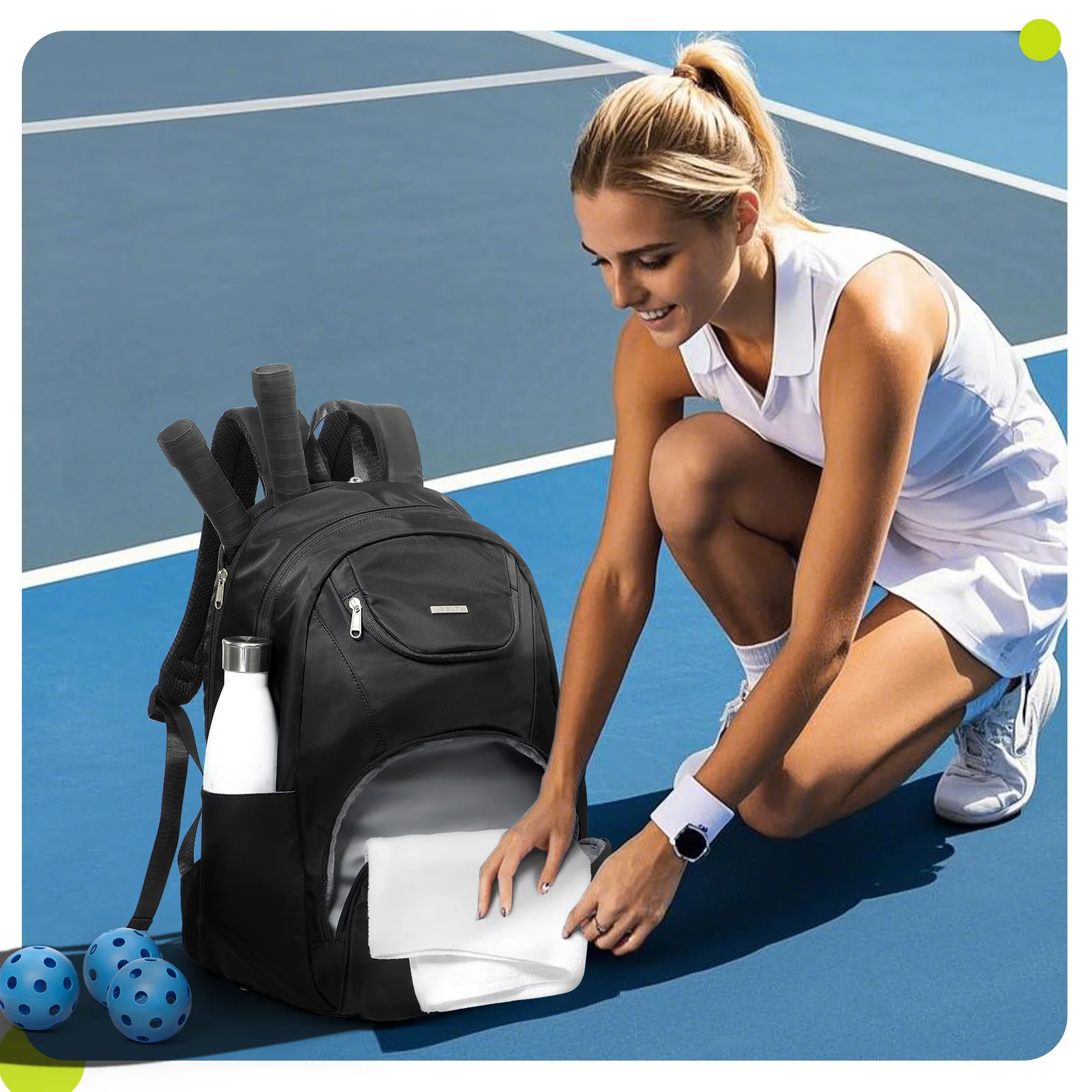 Tennis Bag Tennis Backpack 2 Rackets for Women Men Large Bags with Muilt Pocket Shoe Compartment Sports Backpack Travel Backpack view 4