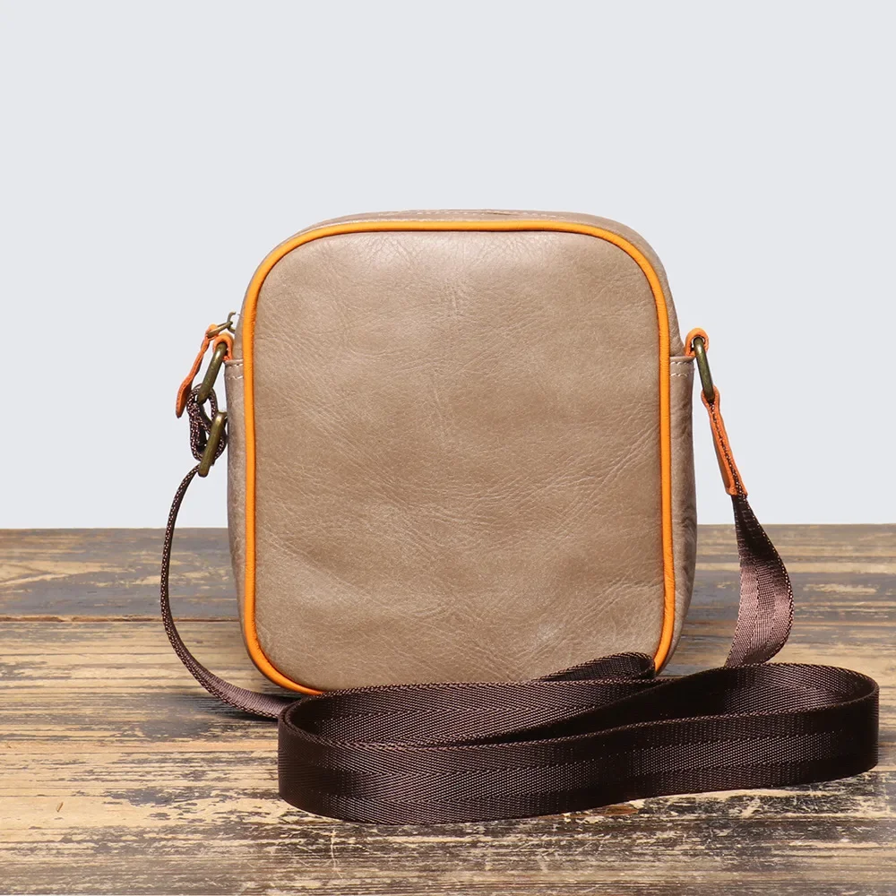 Vintage Leren Heren Schoudertas Matte Lederen Casual Eenvoudige Crossbody Tas Grote Capaciteit