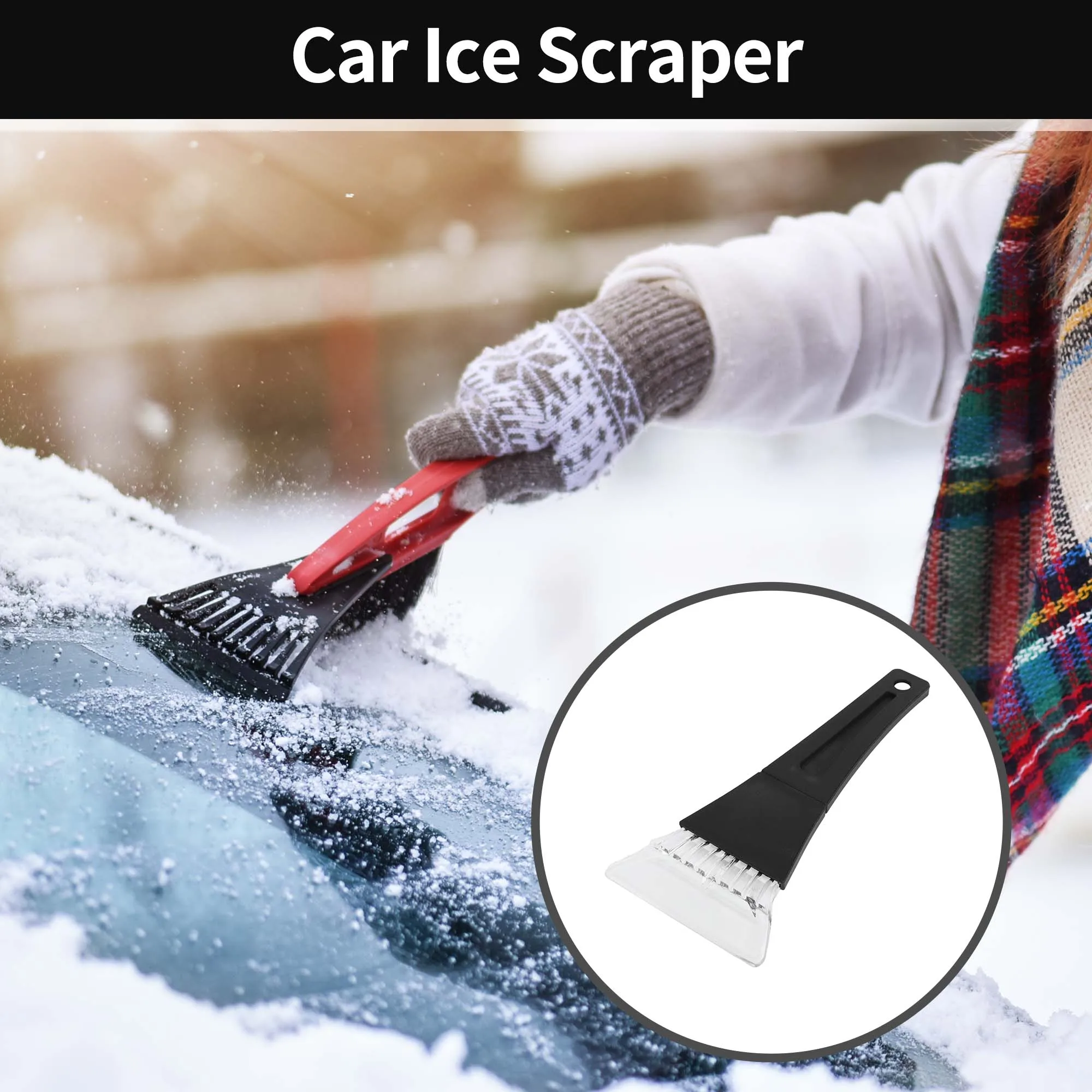 

UXCELL Car Ice Scraper Black for Car SUV Truck RV Windscreen Side Window Plastic 1pc