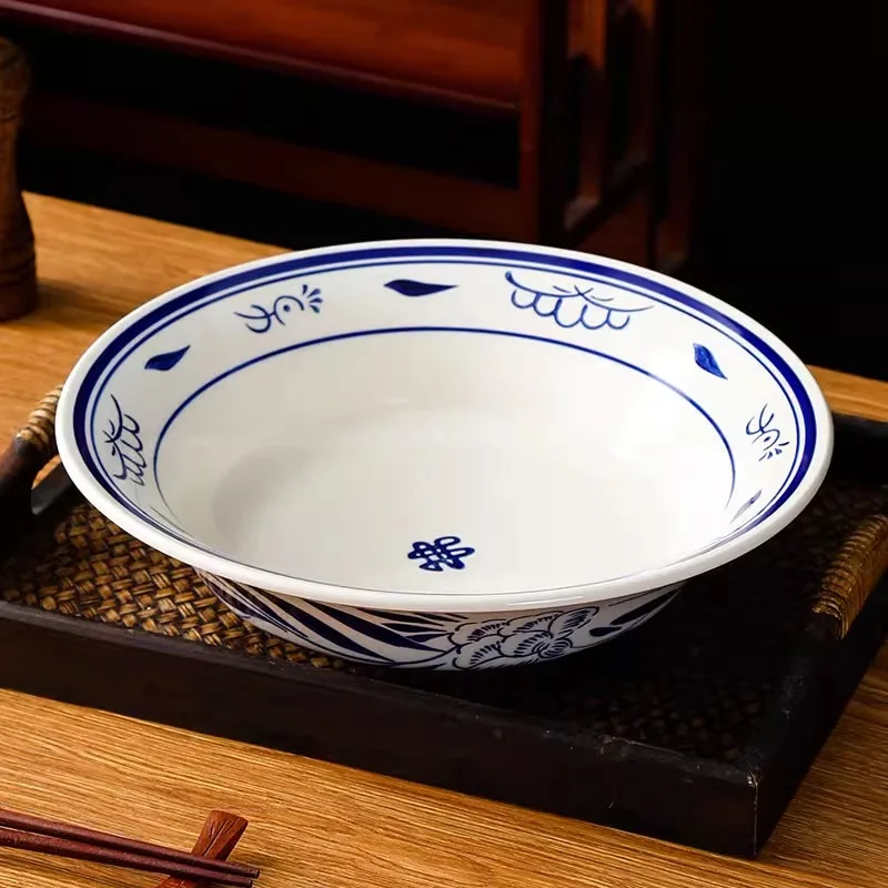 

Large Size Cerc Soup Bowl Chinese Sle Underglaze Blue Deep Bowl for Home Use And Commercial Use Ideal for Hot Pot And Pi...