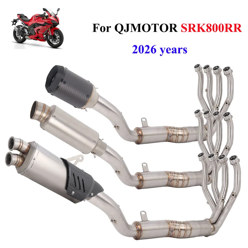 For QJMOTOR SRK800RR 2026 Motorcycle Exhaust Full System Escape Muffler Front Link Pipe SRK800RR Exhaust Stainless