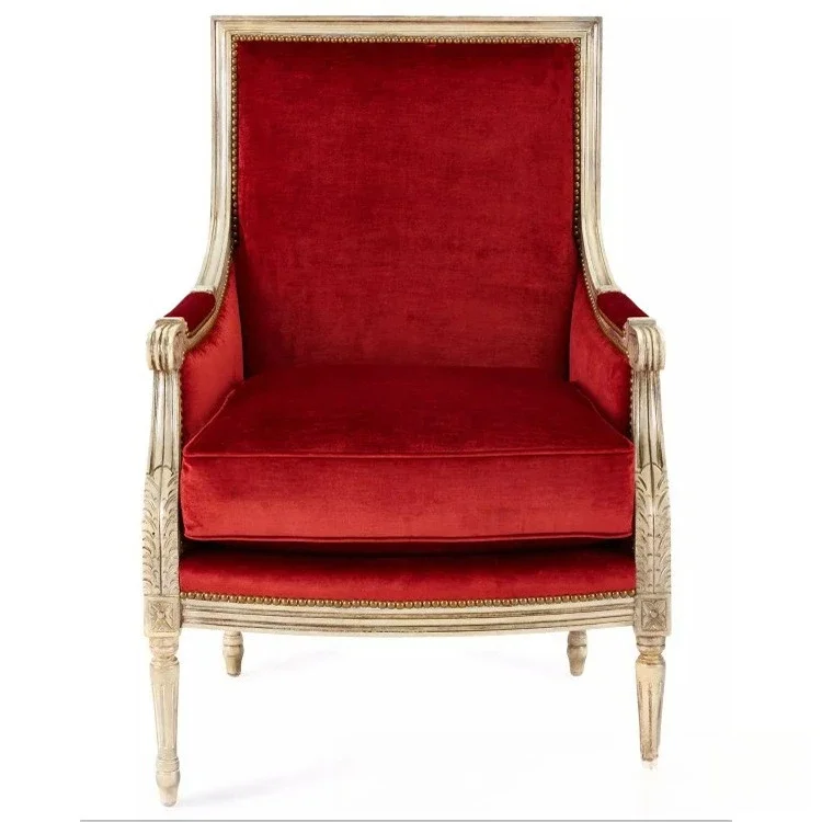 Sala de estar americana sofá único de madeira maciça móveis tecido saco macio sofá cadeira estudo lazer, cadeira tigre