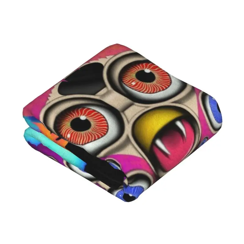 Custom Nightmare Furbys Cartoon Robot Toys Blanket Soft Fleece Spring Warm Flannel Throw Blankets Sofa Outdoor Bedroom Bedspread