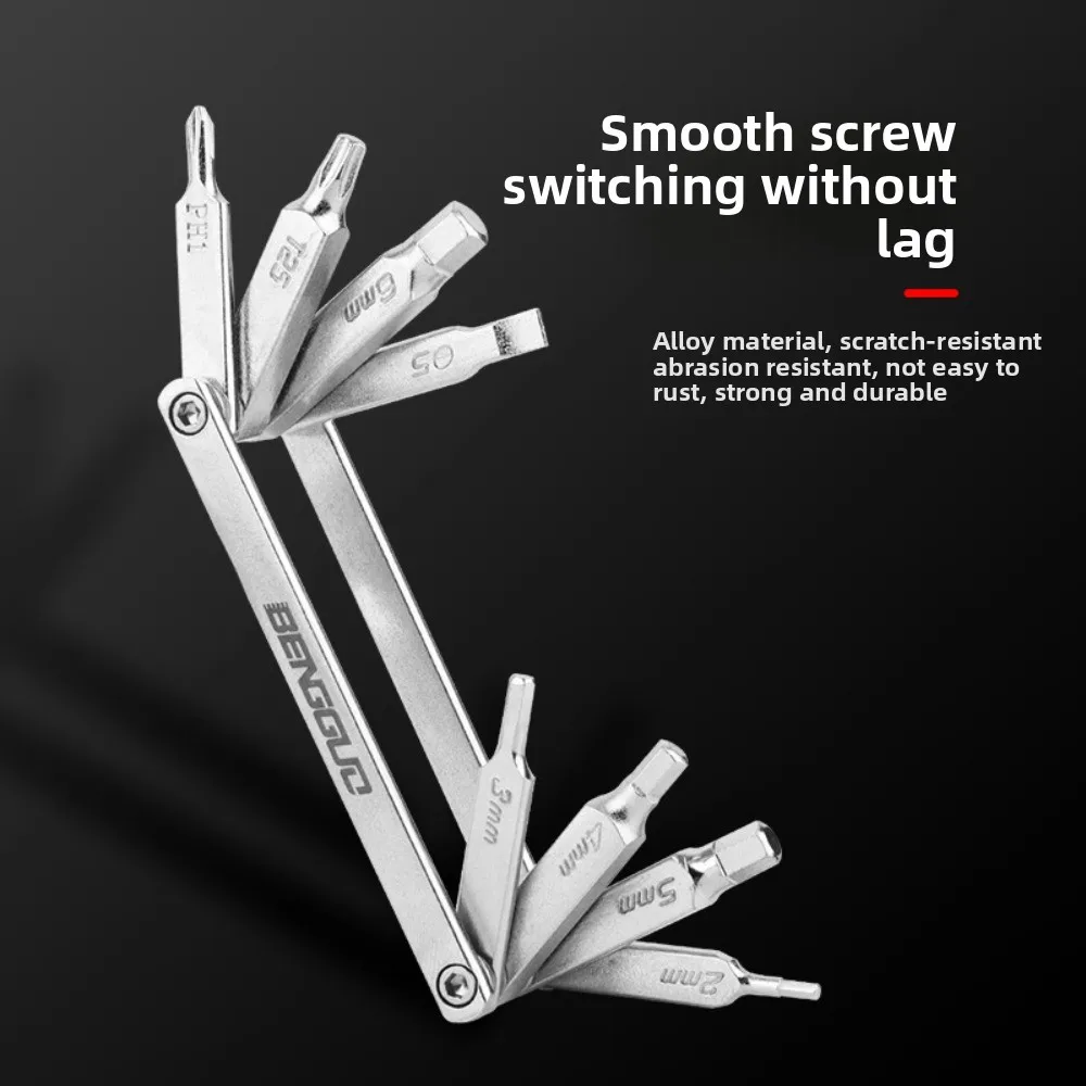 

Repair 8-in-1 Disassembly Folding Portable Wrench Bicycle Repair Tools Mountain Bike Multifunctional Combination