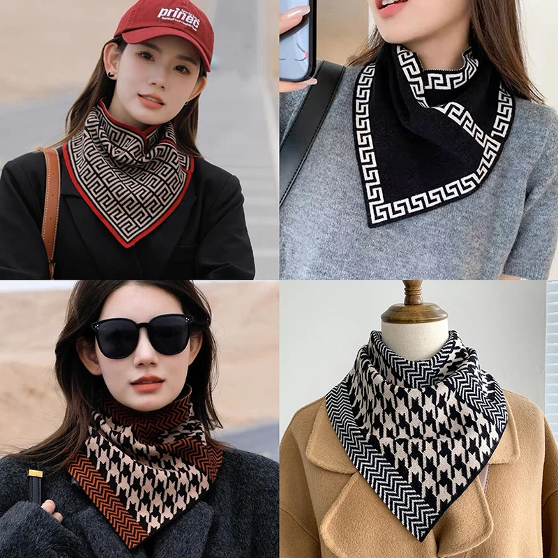 

Women's Autumn Spring Korean Version Keep Warm Triangle Scarf Fashion Neck Warmer Neck Protection