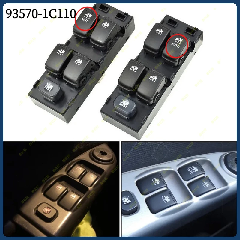 93570-1C110 93580-2E000 Para Hyundai Matrix Getz KIA Carens Botão do Interruptor de Controle do Vidro Elétrico