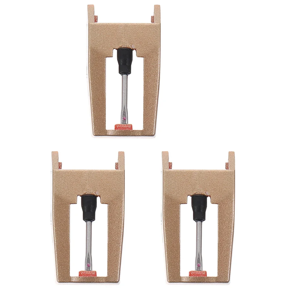 

3 Pcs Red Aluminum Stylus Cartridge for Record Player Needles Turntable Phonograph Replacement Pins DJ Equipment