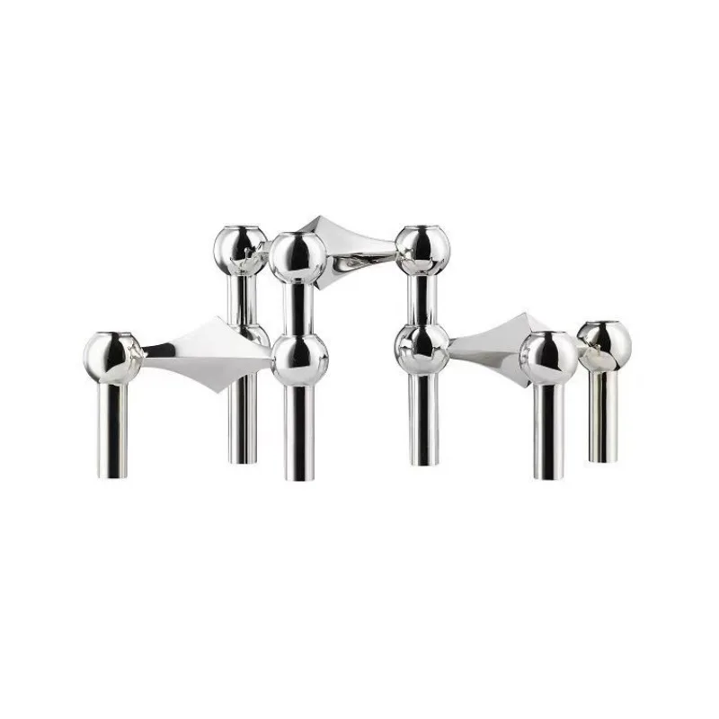 Simple silver molecular candle holder ornament European light luxury model house sales office soft home decoration
