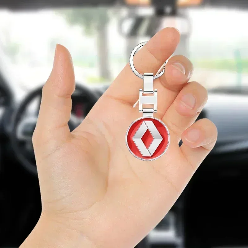 1pcs 3D Car Metal Badge Key Chain Pendant Decorative Keyring For Renault RS Koleos Captur Talisman Kadjar Megane 2 3 Clio 5 Zoe view 4