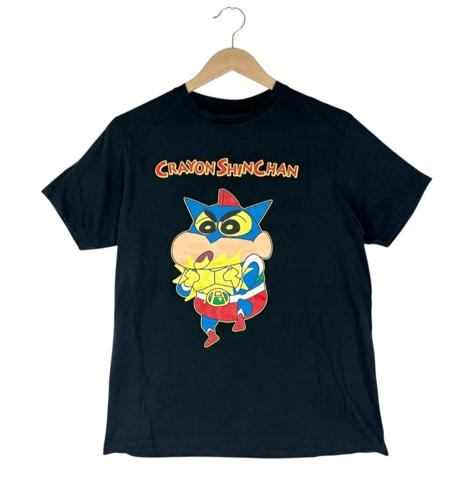 Crayon Shin Chan Action Kamen Anime Printed T Shirt Unisex Casual Streetwear Loose Short Sleeve Tops