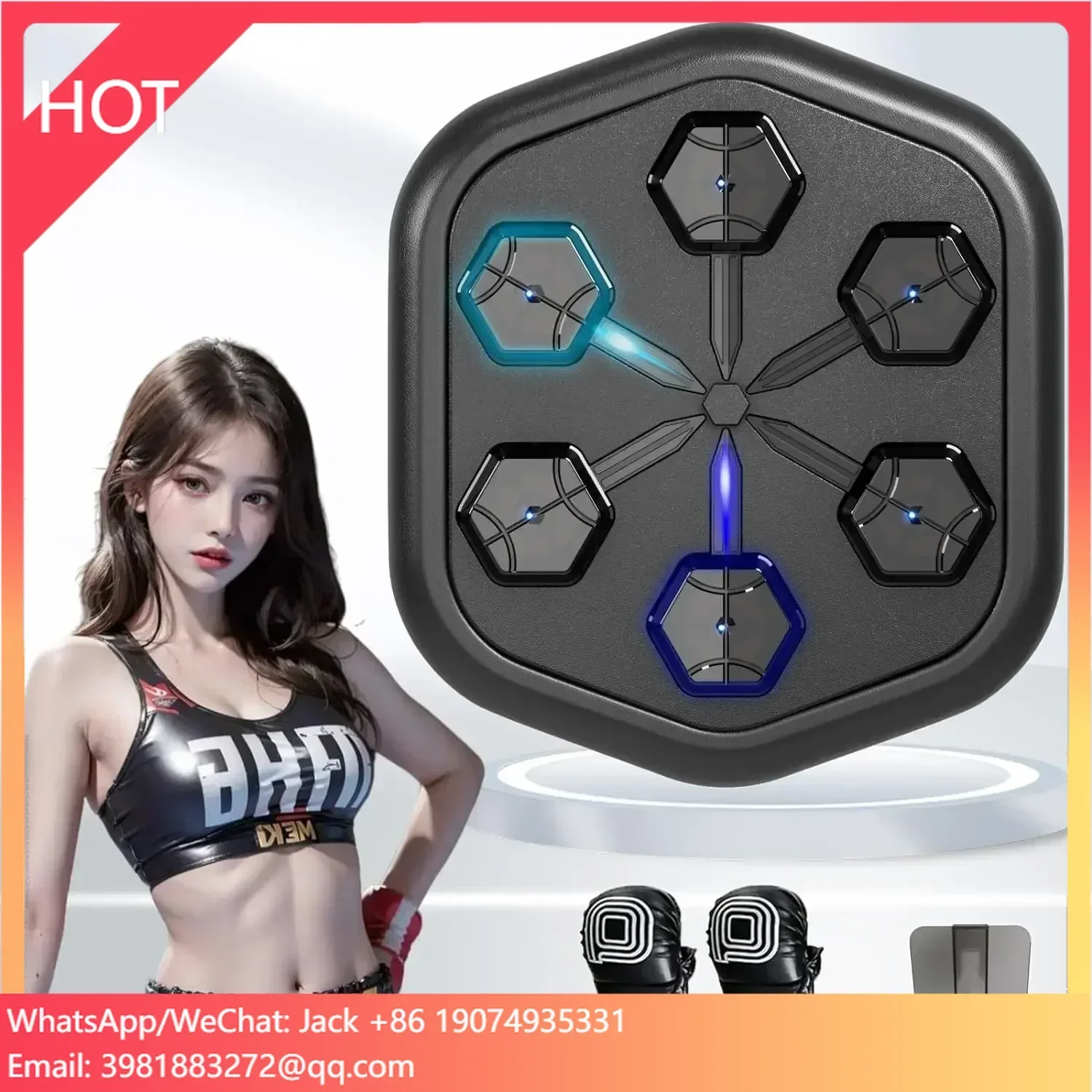 RS ONEPUNCH Smart Music Boxing Training Machine Wall Target Relaxing Reaction Training Target Boxing Dummy Music Boxing Machine