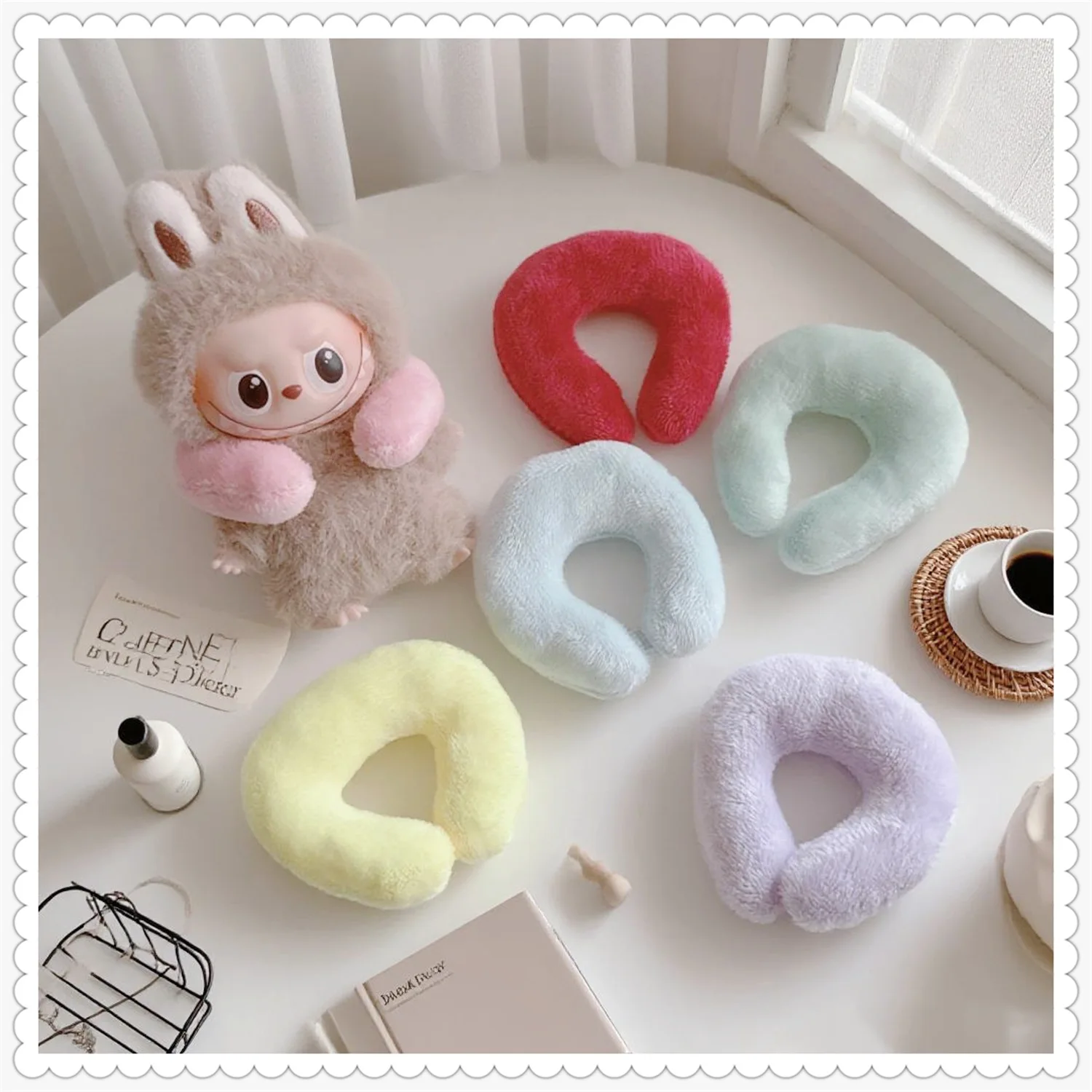 10-17cm Cute Cartoon Labubu Clothes Accessories Simulation U-Shaped Pillow Fit Idol Star Doll Girls Fans Gifts