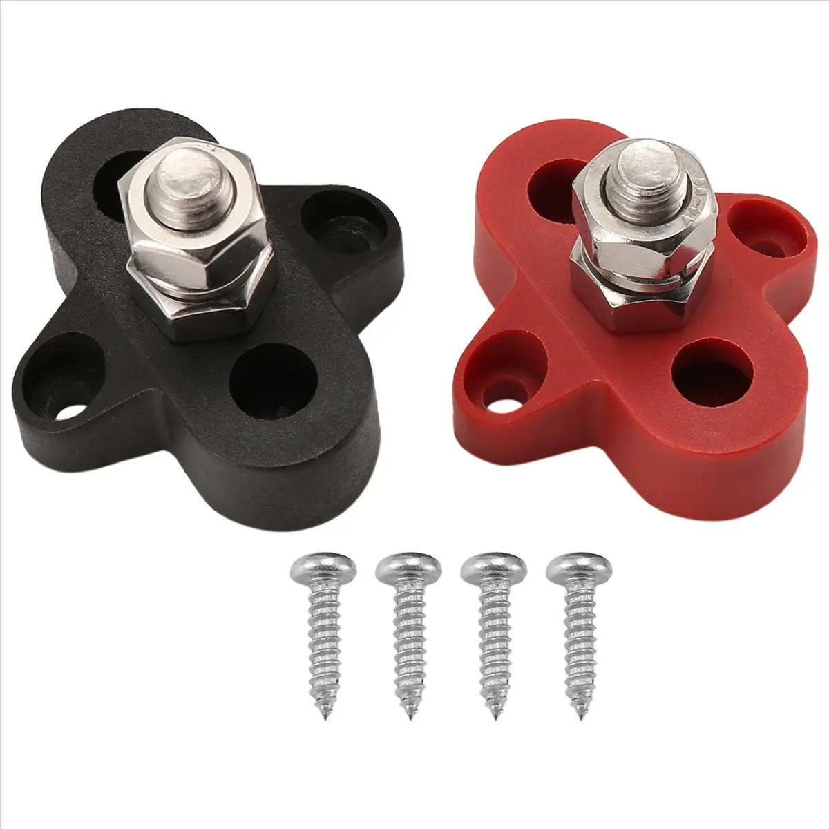 Jun.A-2Pcs 5/16 Inch DC 48V Busbar Power Terminal Block M8 Positive Negative Power Distribution Stud for RV Ship Boat