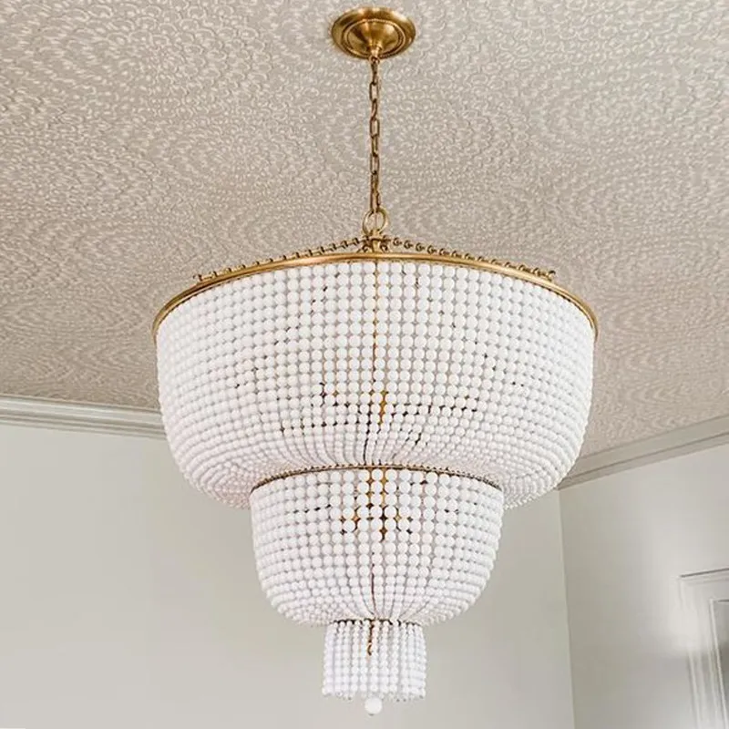 

Деревянная люстра с бусинами в стиле бохо, светильник для лобби, лофта, кухонного острова, деревянная люстра с бусинами «Джеймилин» для кухонного острова
