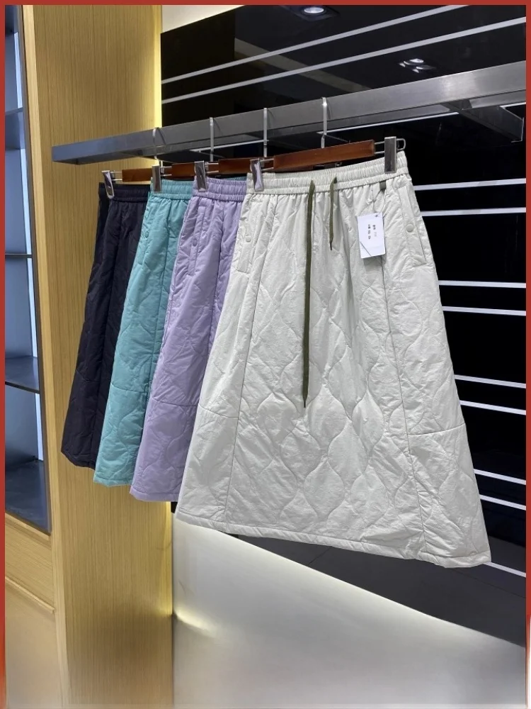 

Women's Outdoor Autumn Winter New Arrival Cotton Insert f Skirt Waterproof Casual Mid-Length A-Line Skirt High Waist