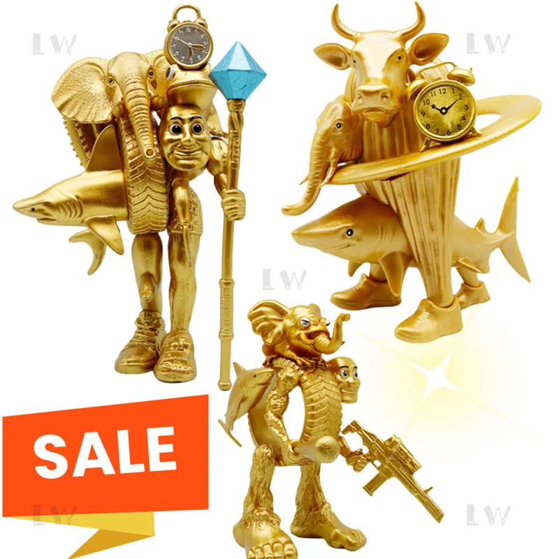 شخصيات ذهبية إيطالية من Brainrot Tung Tung Sahur Tralalero Tralala Bombardino Crocodilo Shimpanzini Bananini Fusion Model هدية #1