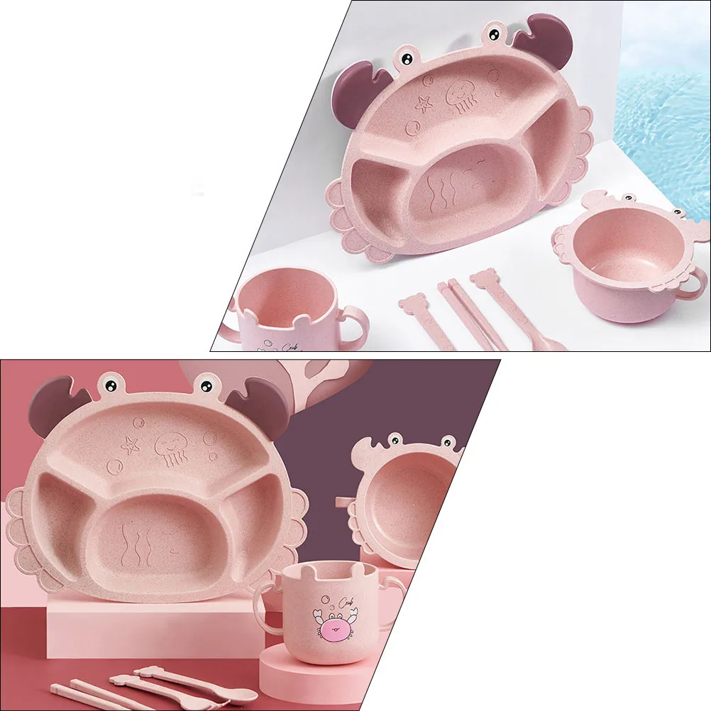 

6Pcs Kids Tableware Set for Toddlers Safe Edgeless Design Easy-Grip Dual-Ear Cup Bpa-Free Dishwasher Safe Children Dining Set