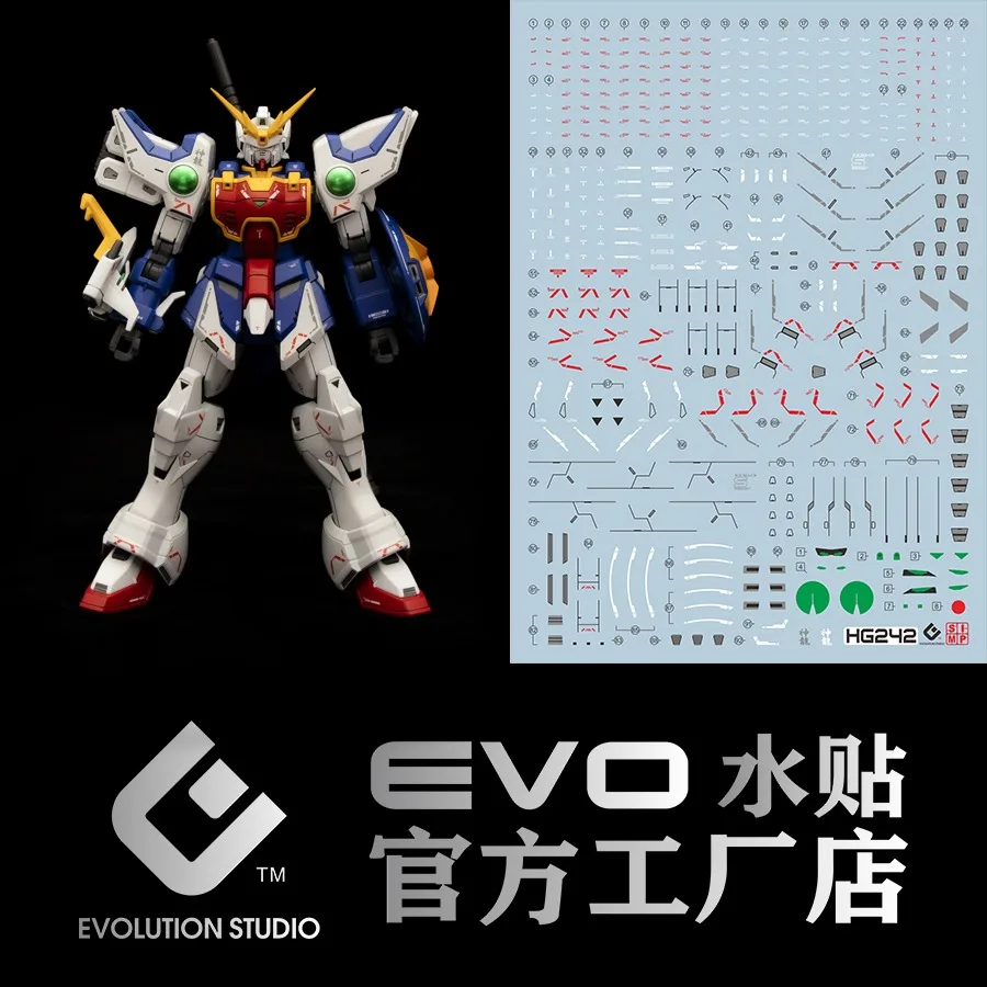 Decalque de água EVO para modelo HG Shenlong, materiais auxiliares, decalques de alta precisão, sinais de detalhe do modelo plástico, 1: 144