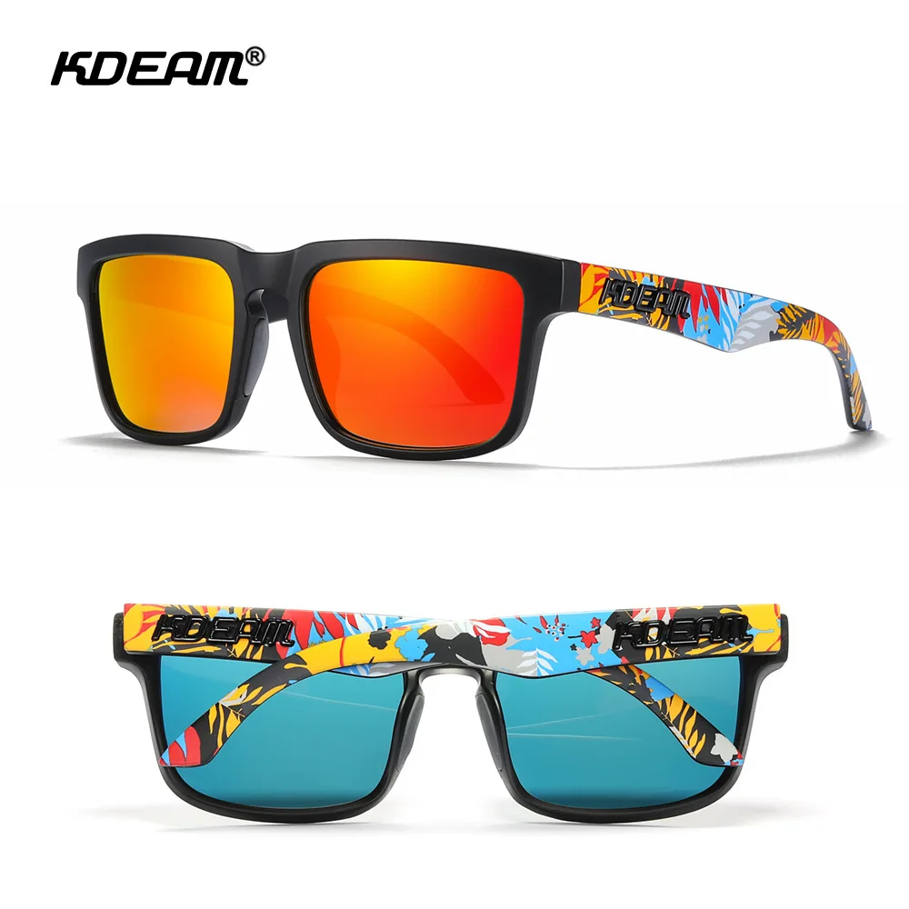 KDEAM Brand Classic Polarized Sunglasses Men Women Colorful Lens Square Sports Sun Glasses Photochromic Fashion Driving Shades