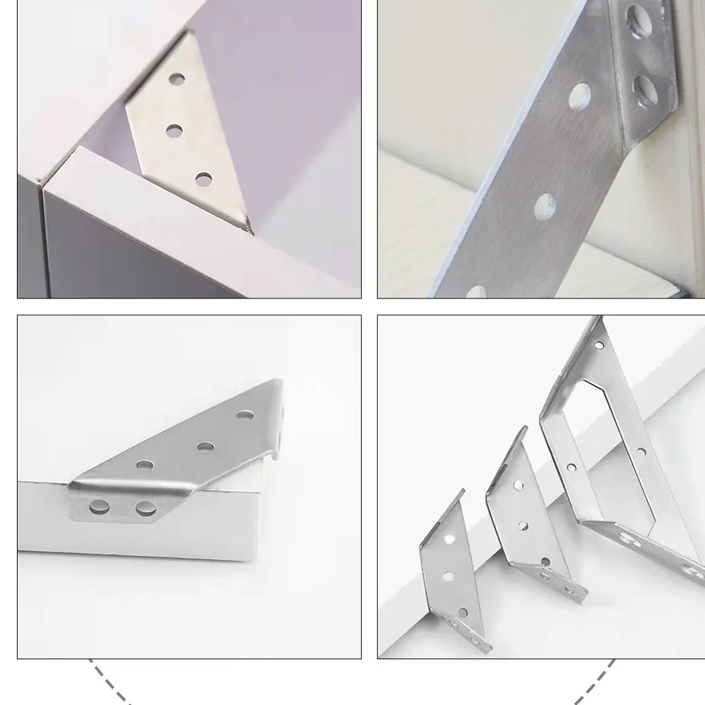 20Pcs Furniture Corner Braces Stainless Steel Corner Connector Angle Brackets for Cabinet Shelf Repair Support