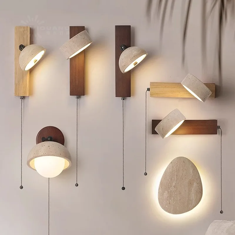 Zen-Style Japanese Wall Lamp Creative Simple Bedroom Lighting Atmosphere-Enhancing Bedside Background Wall Decoration