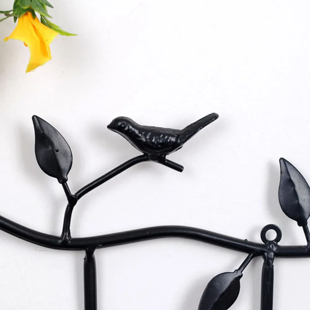 Black Iron Hook Creative Bird Shape Storage Hook Space Saving Wall Mount Home Bedroom Bathroom Kitchen Organizer