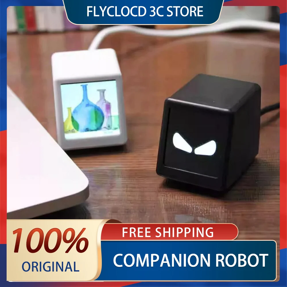 

Intelligent Car Companion Robot 1.54 inch LED Screen Animated Expression Customized Car Cute Robots Clock Car Decoration Gift