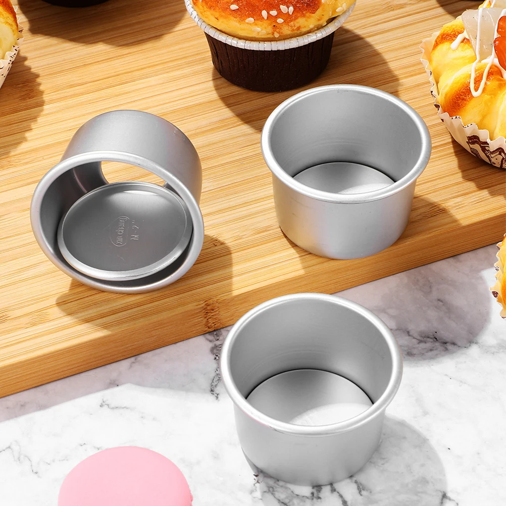 

6 Pcs Cake Mold Aluminum Baking Pan Cupcake Cheese Alloy Easy Releasing Pans Round