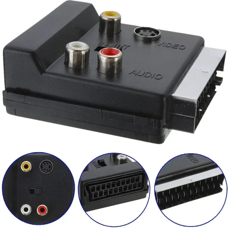 21 needle 21Pin Scart Male to Female Adapter Connector 21 Pin Scart S-Video AV RL Audio Video Converter Adaptor Scart AV