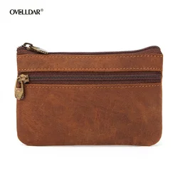 Nieuwe Koe Lederen Heren En Dames Wisselgeld Vintage Munttas Hoofdtelefoon Opberg Mini Tas Voor Man En Vrouw