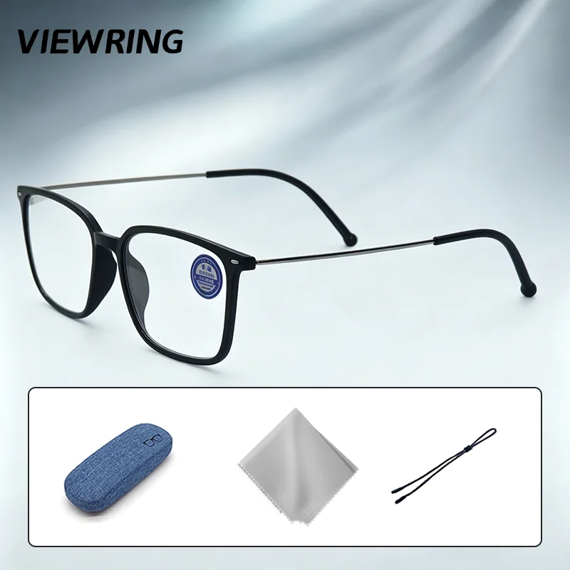 Viewring Viewring 1/2/3pcs TR90 Anti Blue Light Reading Glasses for Men Women, Square Black Frame Ultra Light HD Presbyopia Eyeglasses - Aliexpress Deal