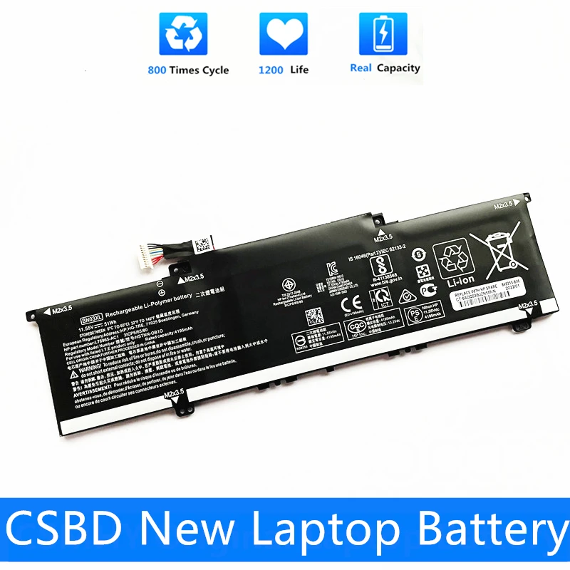 

CSBD New 11.55V 51WH BN03XL Laptop Battery for HP Envy x360 TPN-C145 TPN-C147 15m-ee0013dx HSTNN-DB9N HSTNN-OB1O L73965-271