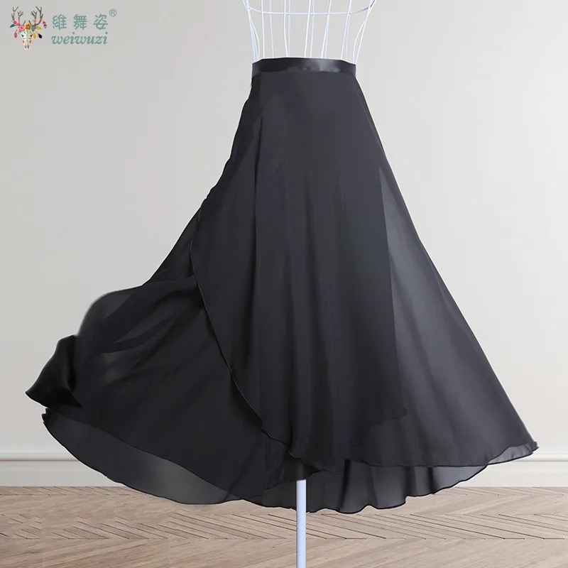 Chiffon Ballet Tutu Dans Rok Dans Skate Wrap Sjaal Gymnastiek Ballerina Lyrische Lange Ballet Rok Ballet Dans Jurk Vrouwen