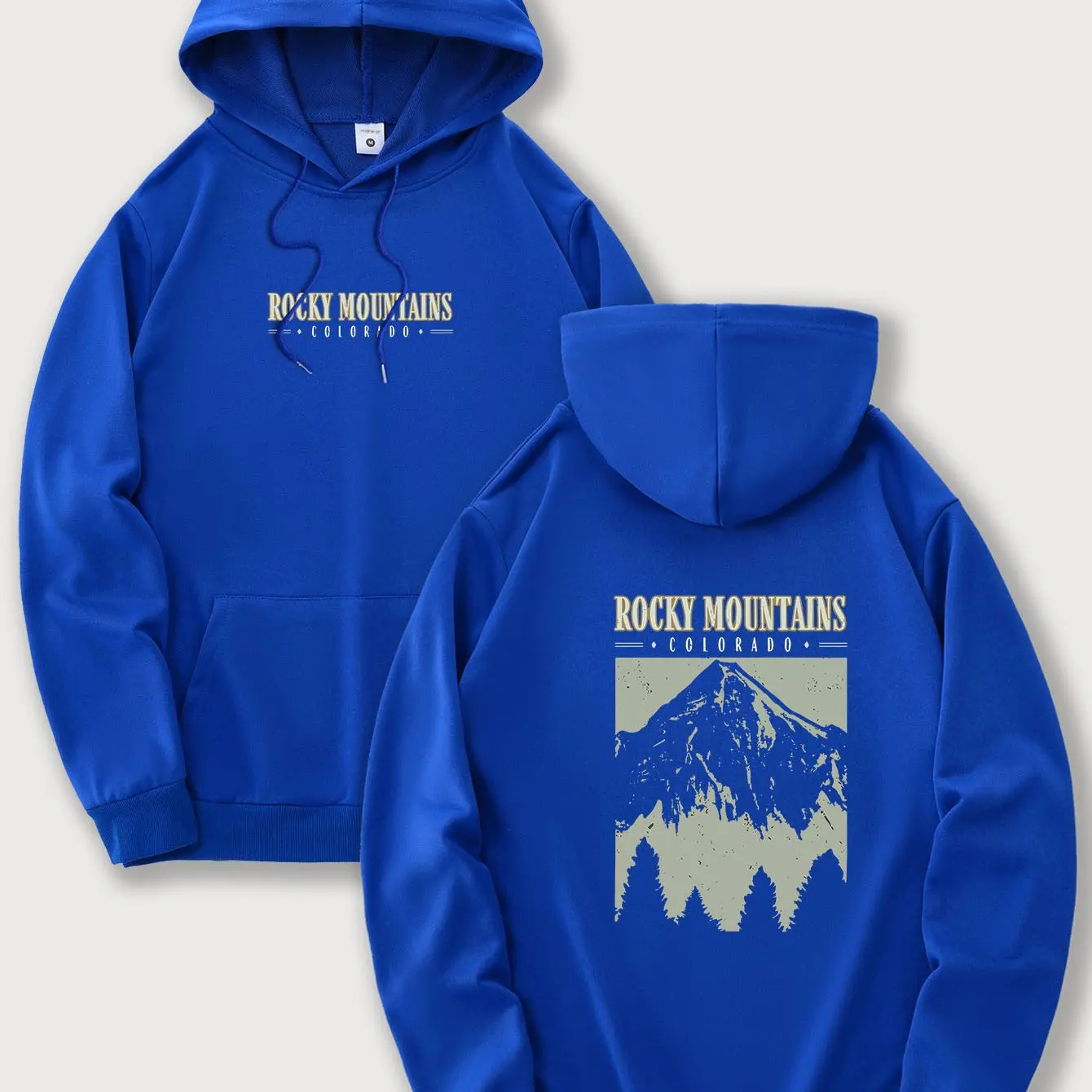 2026 Herren Neuer Trendiger Hoodie Lässiger Alltags-Kapuzenpullover mit Kordelzug Vorder- und Rückendruck Känguru-Tasche Herren-Oberteil