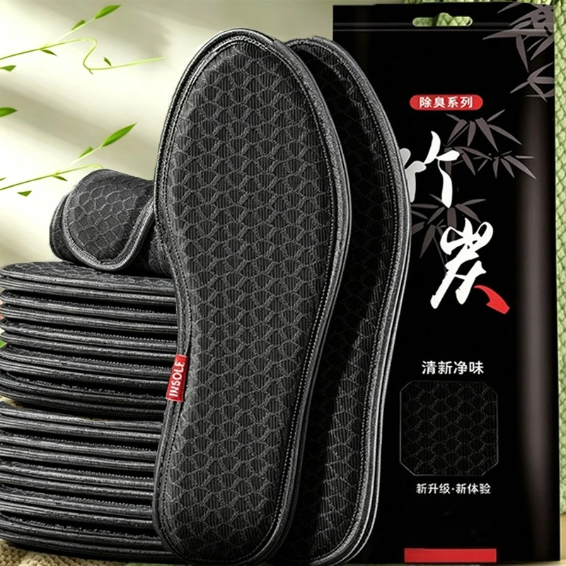 10pcs Bamboo Charcoal Deodorant Insoles Mesh Breathable Absorb-Sweat Shoe Pads Men Running Sports Shoes Insert Deodorant Insole