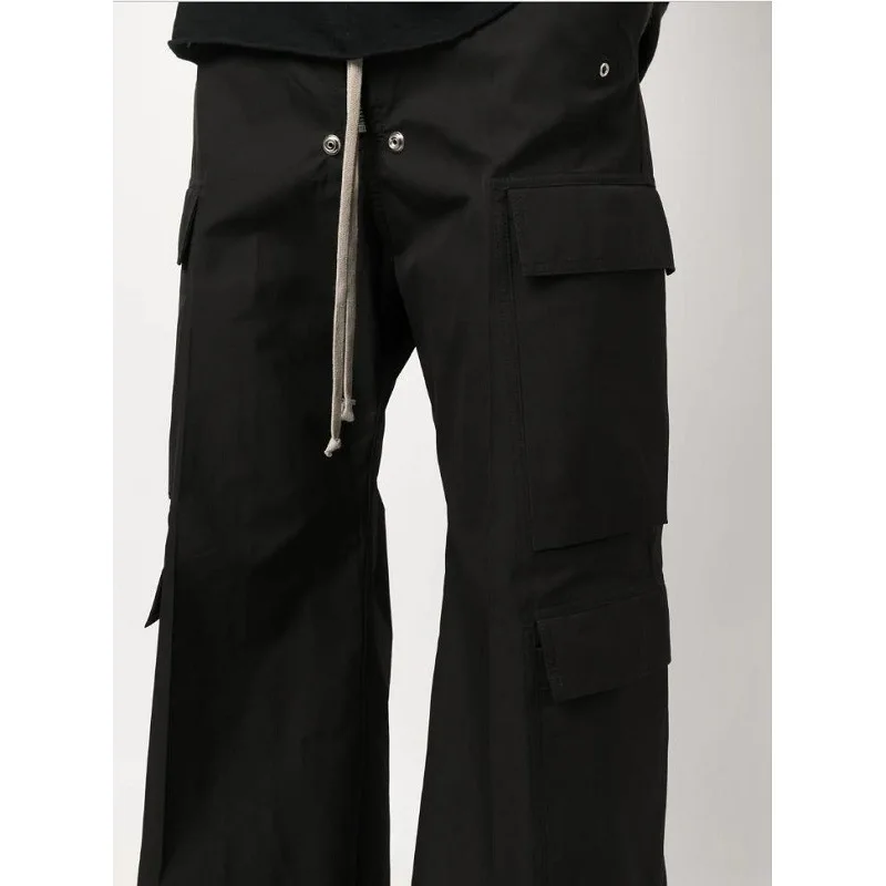 [bomp] Autumn Ro Hard Cotton Series Multi Pocket Wide Leg Pants High Street Fashion, Work Both Style