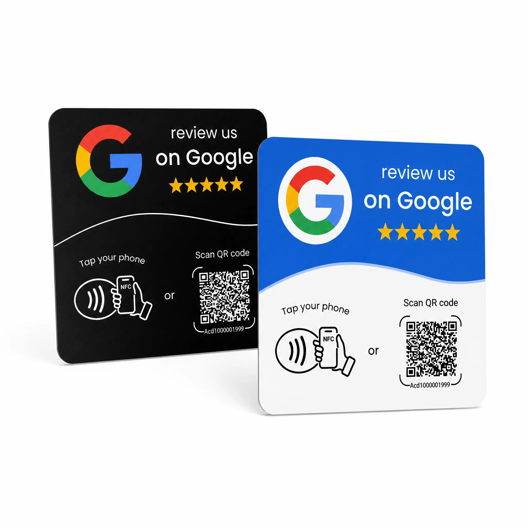 Smart NFC Review Sign for Google - Professional PVC Review Plate with QR Code - Waterproof & Durable Business Review Tool - 10x1