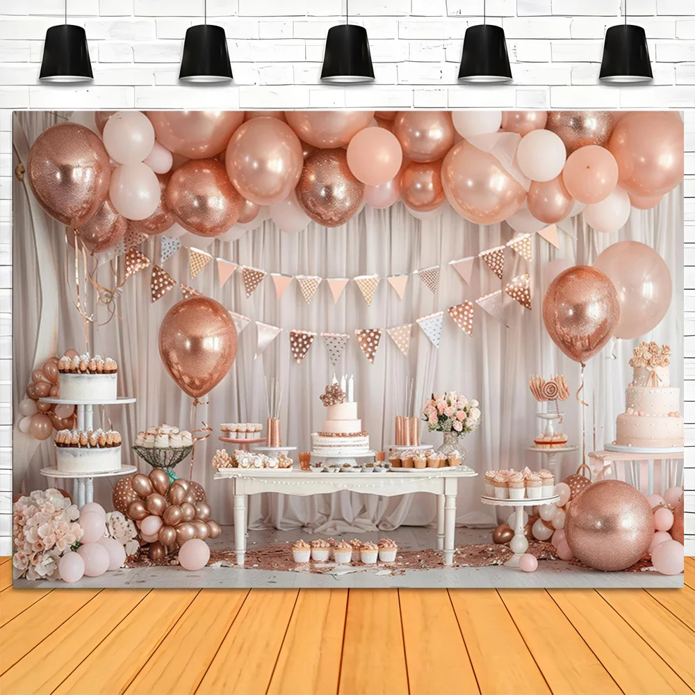 

Arch Balloons Happy Birthday Party Photography Backdrops Props Joyous Cakes Banners Newborn Baby Photo Studio Background TF-10