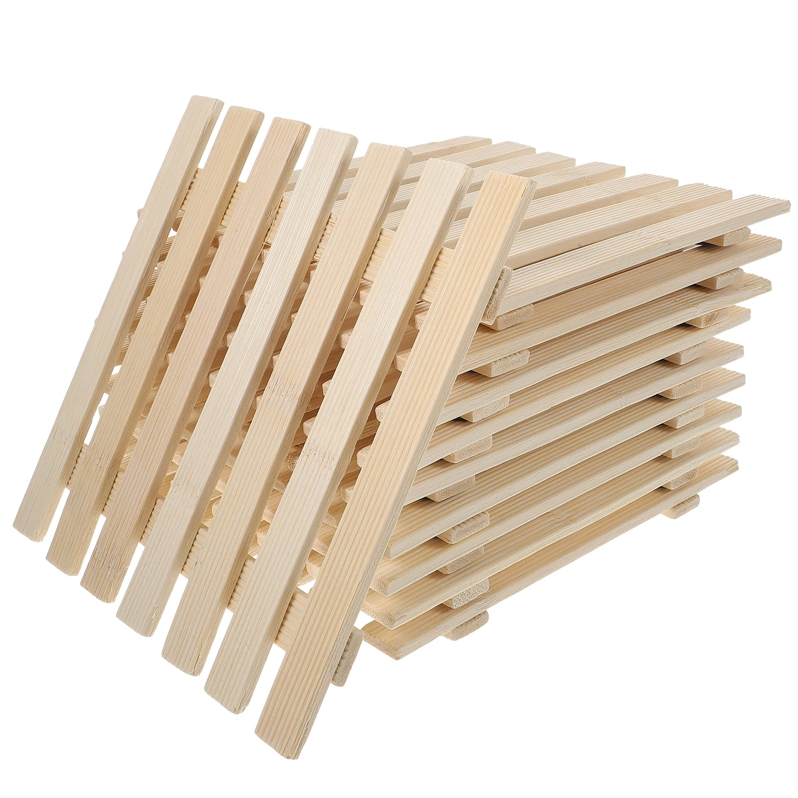 

10pcs Bamboo Table Mats Heat Resistant Premium Coasters Decorative Placemats for Home Restaurant Use Household Dining